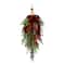 28" Christmas Joy Cypress, Red Berry & Pinecone Teardrop Swag